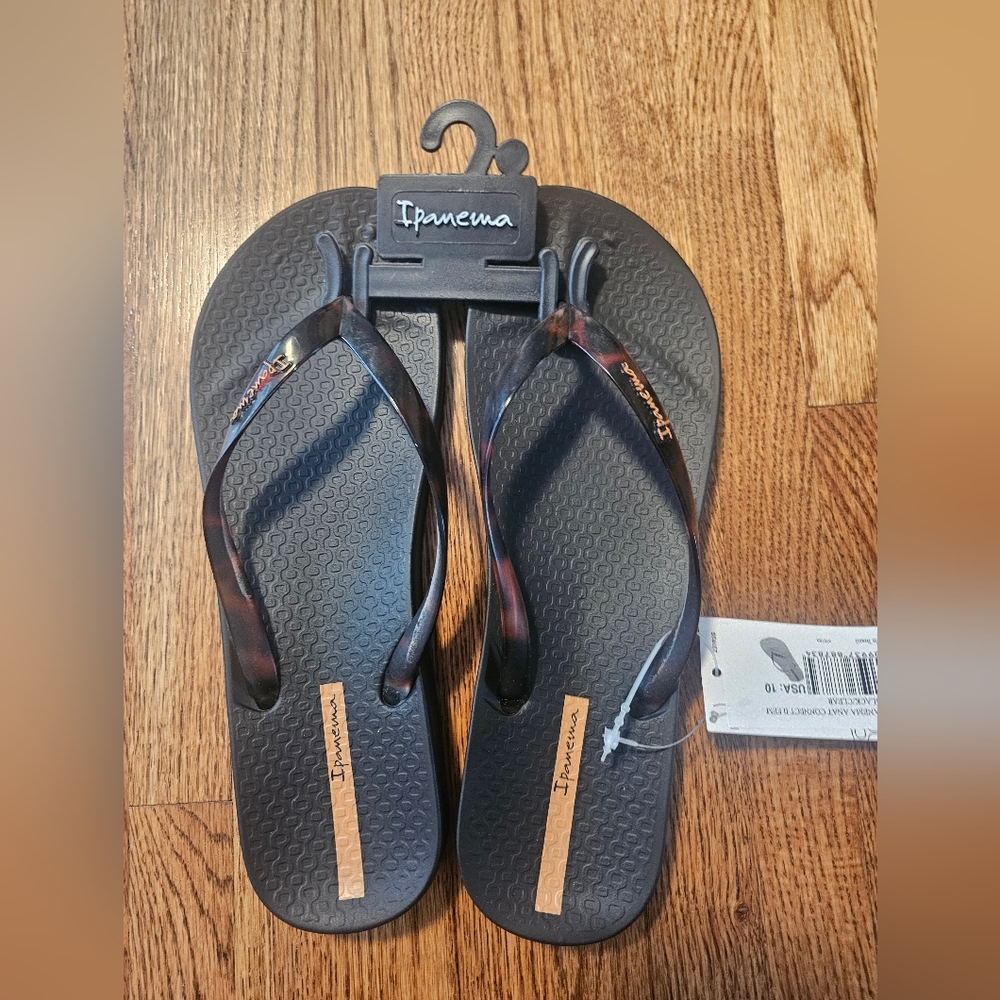 Ipanema Black and Brown Men's Flip Flops